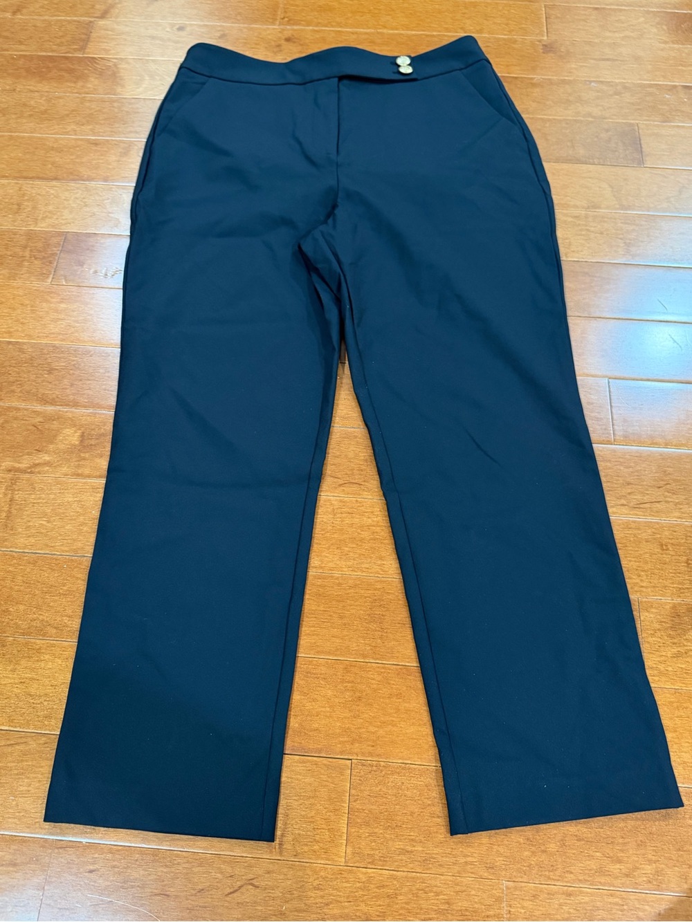 NWT Quince Black Nylon & Spandex Scuba Slim Ankle Pants Sz. 14 - Picture 2 of 8